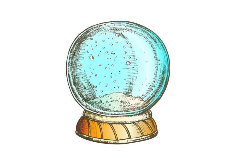 Download Christmas Snow Globe Souvenir Hand Drawn Color Vector By ...
