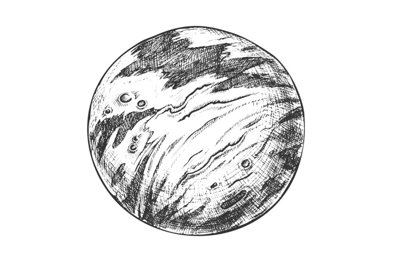 designed-planet-solar-system-monochrome-vector