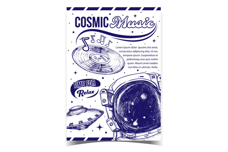 cosmic-music-relax-time-advertising-poster-vector