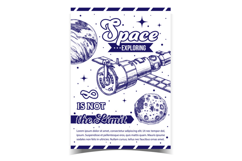 space-exploring-satellite-advertise-poster-vector