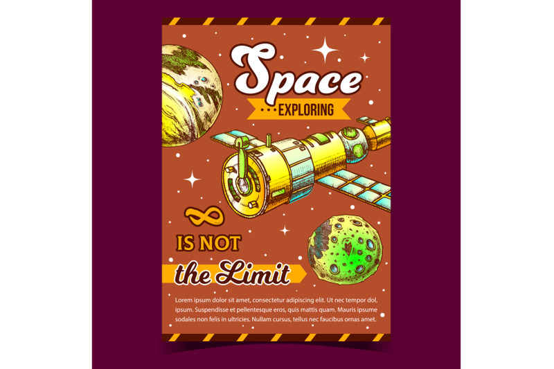 space-exploring-satellite-advertise-poster-vector