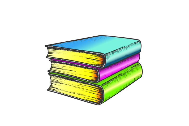 book-stack-study-literature-color-vector