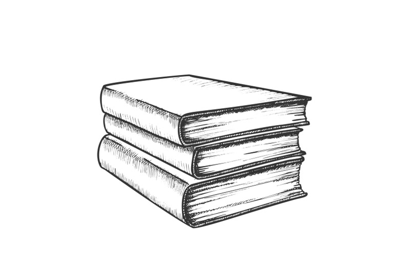 book-stack-study-literature-monochrome-vector