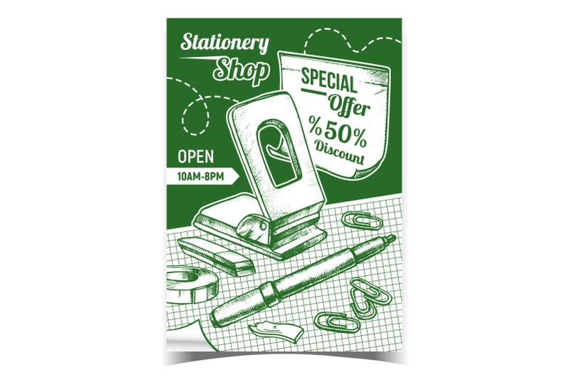 stationery-shop-discount-advertise-poster-vector