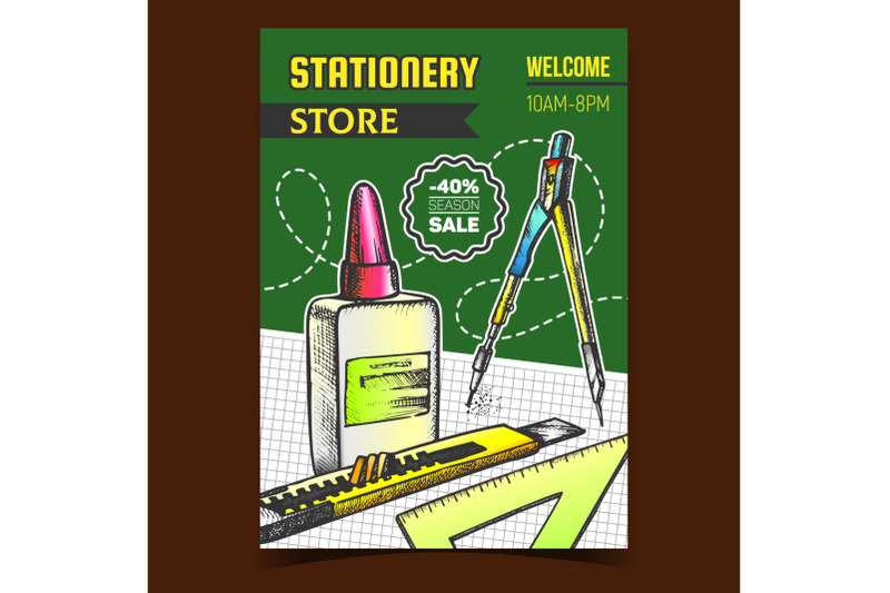 stationery-store-sale-advertising-banner-vector