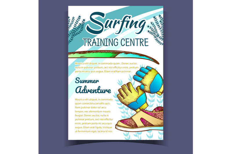 gloves-surfing-shoes-and-seaweed-banner-vector