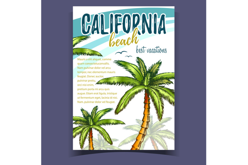 tropical-palms-of-california-beach-banner-vector