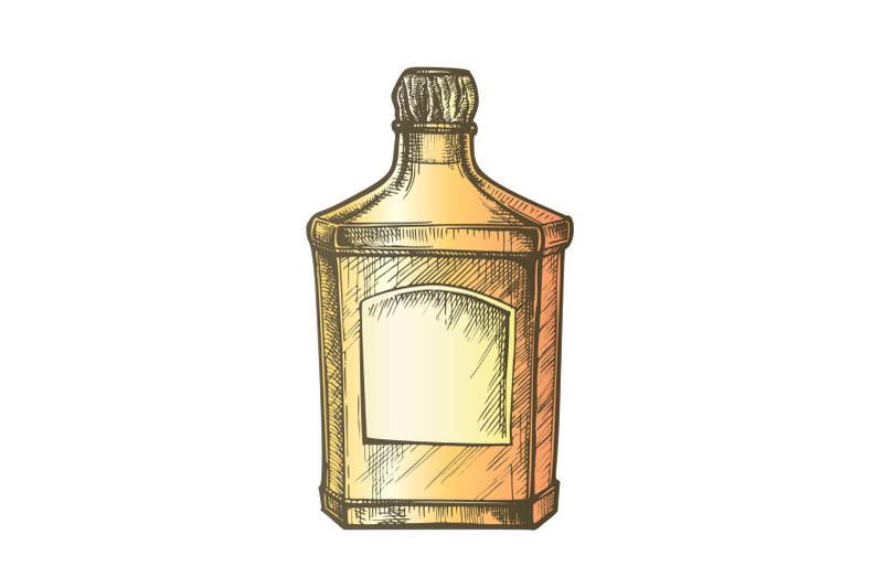 color-square-classic-tequila-bottle-with-cork-cap-vector