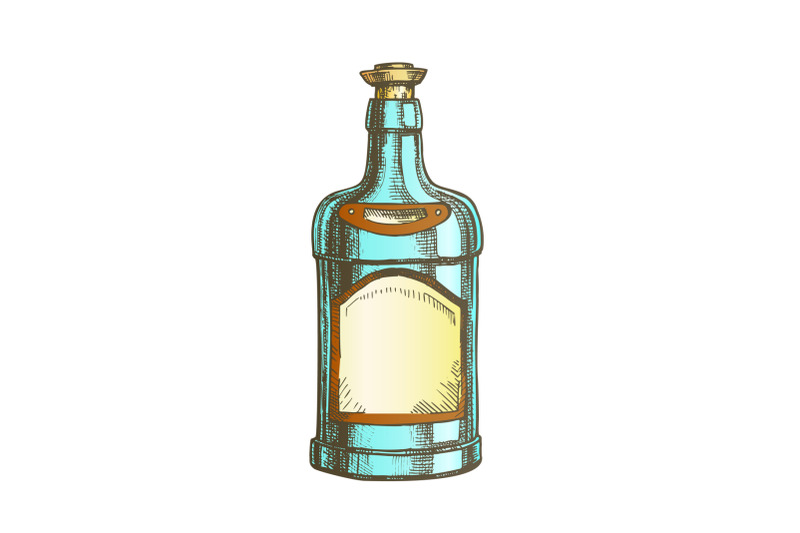 color-classic-tequila-bottle-sombrero-on-top-vector