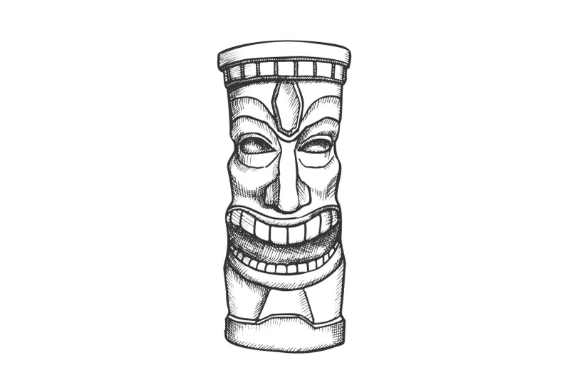 tiki-idol-carved-wooden-laughing-totem-ink-vector