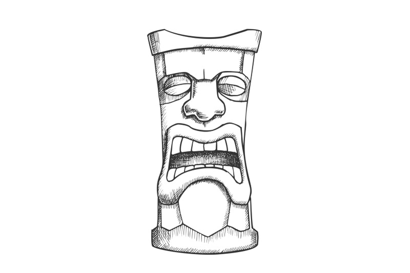 tiki-idol-carved-wooden-crying-totem-ink-vector