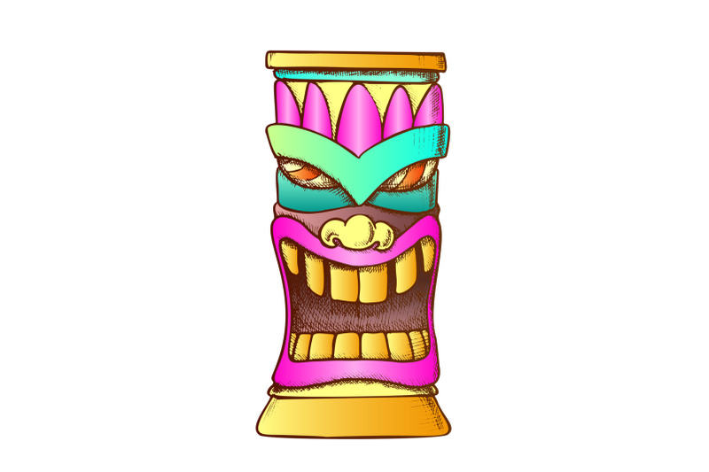 tiki-idol-carved-wooden-totem-color-vector