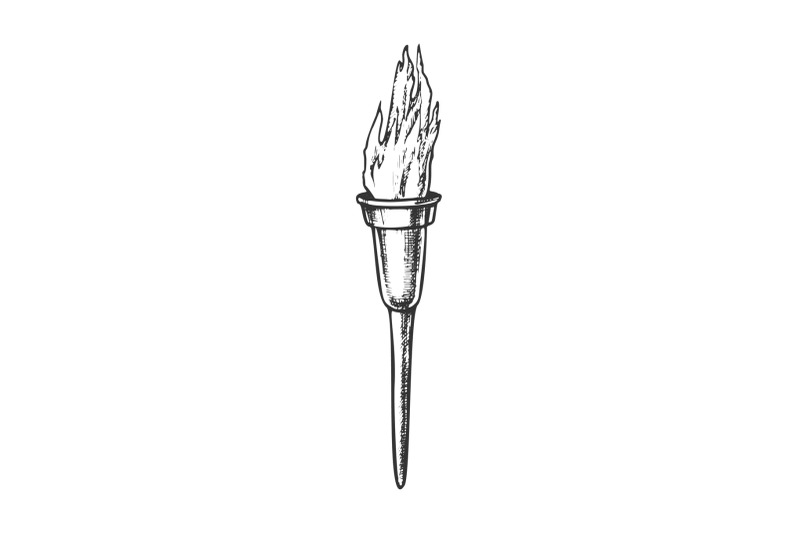 torch-modern-metallic-burning-stick-ink-vector