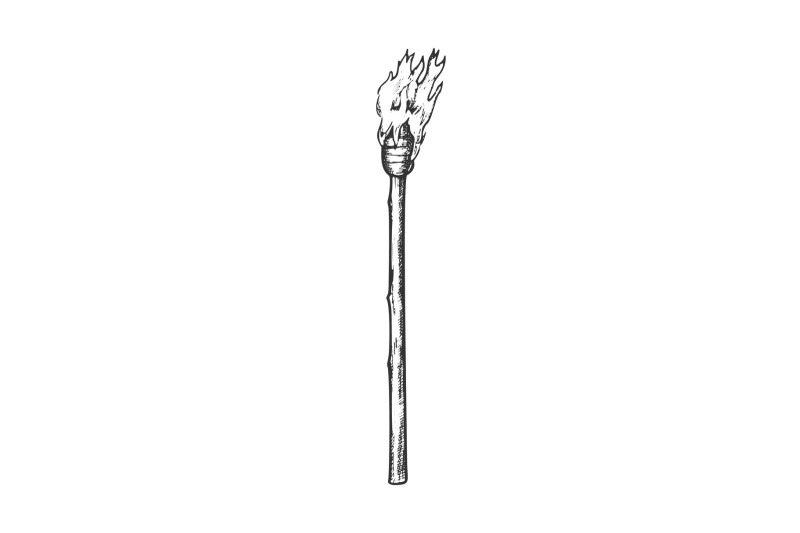 torch-tall-handmade-wood-burning-stick-ink-vector