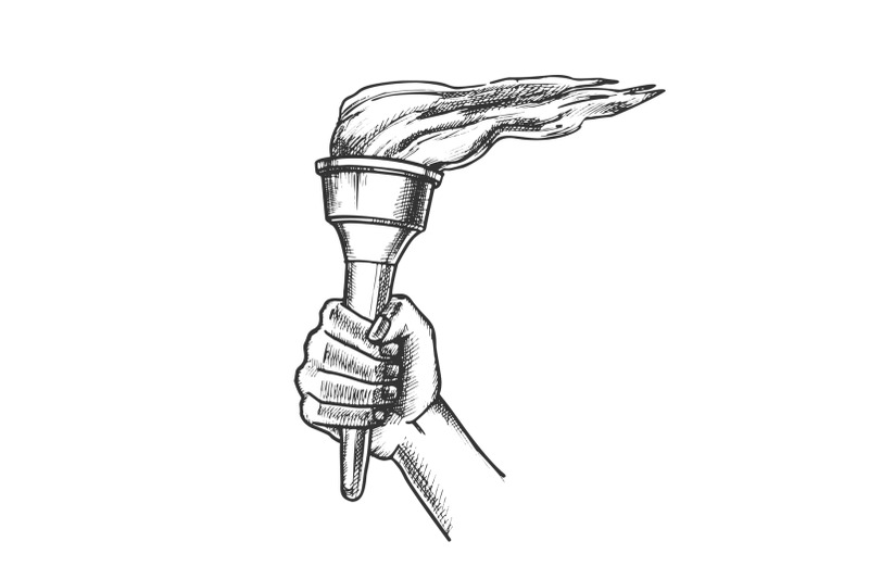 torch-hand-holding-burning-stick-retro-vector
