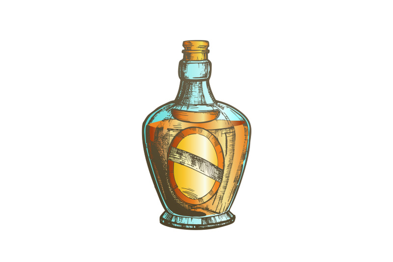 color-blown-scotch-bottle-with-style-cork-cap-vector