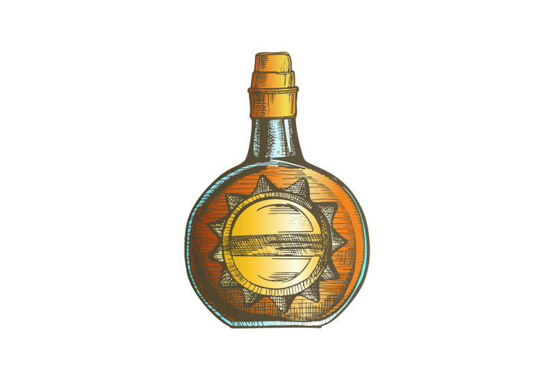 color-circle-whisky-bottle-with-stylish-cork-cap-vector