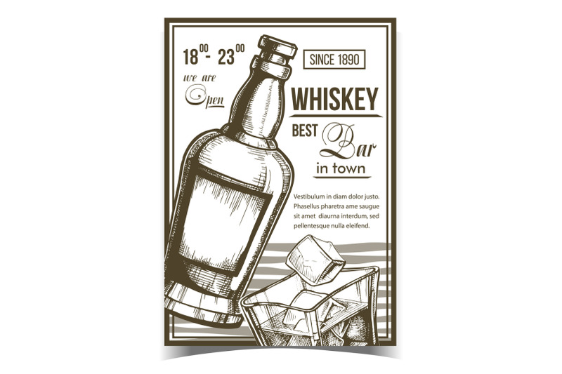 whiskey-relaxation-bar-advertise-poster-vector