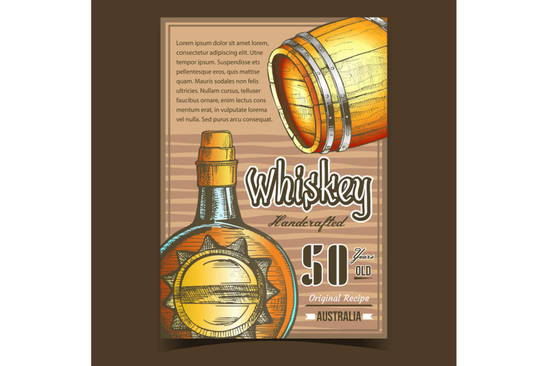 handcrafted-whiskey-advertising-banner-vector