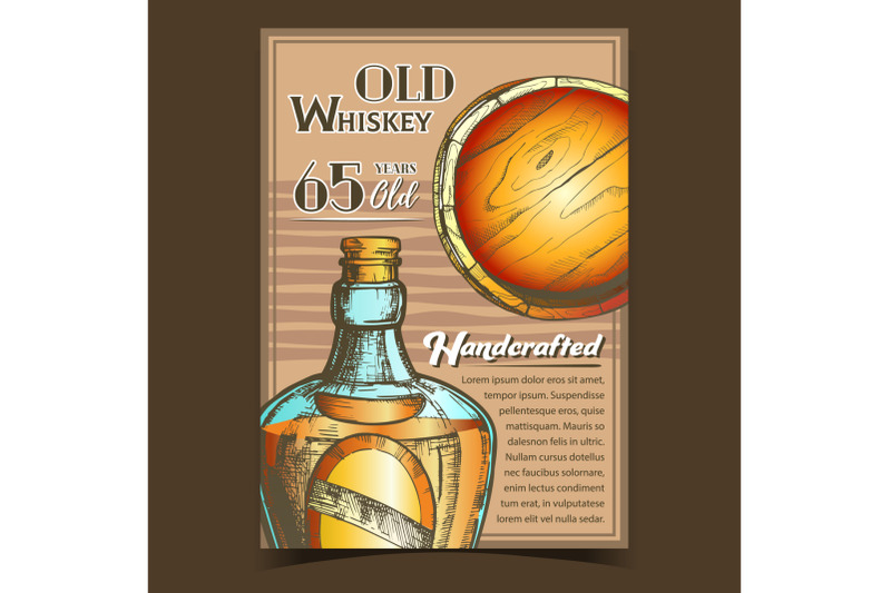 handcrafted-old-whiskey-advertising-banner-vector