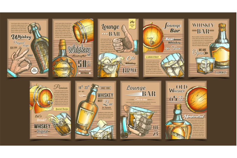 whiskey-lounge-bar-advertising-posters-set-vector