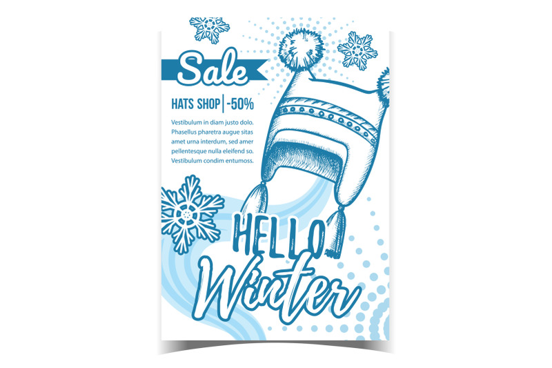 hello-winter-hats-shop-sale-promo-banner-vector