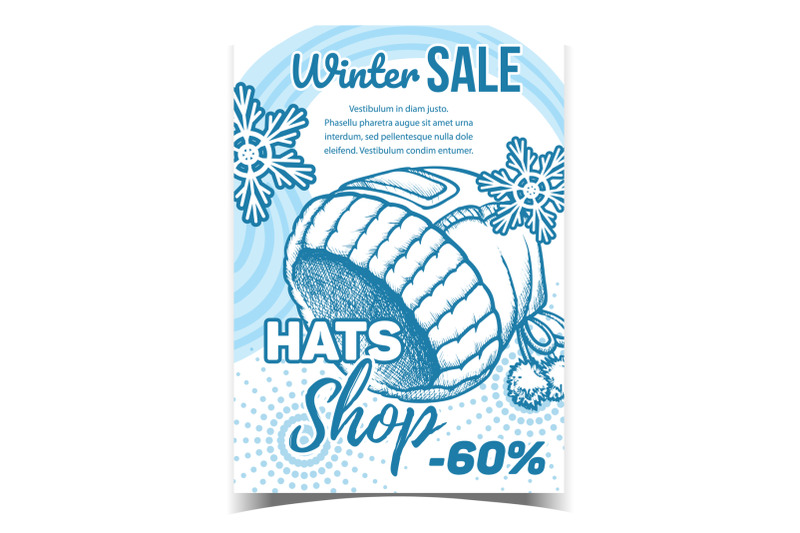 hats-shop-winter-sale-advertise-poster-vector