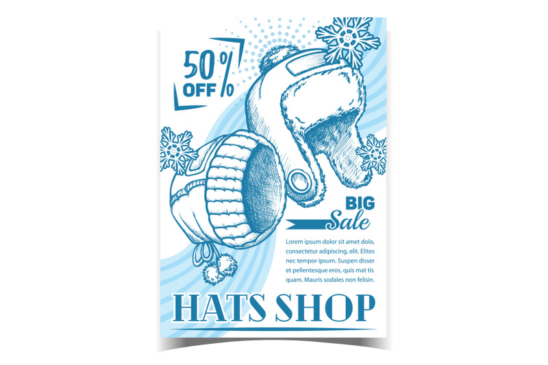 hats-shop-winter-big-sale-advertise-poster-vector