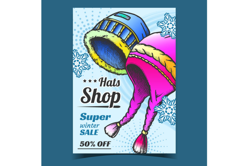 hats-shop-winter-sale-advertising-banner-vector