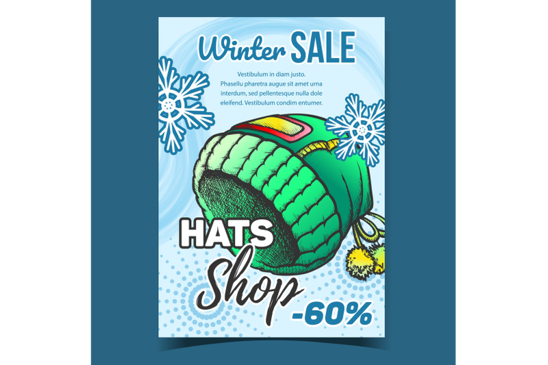 hats-shop-winter-sale-advertise-poster-vector