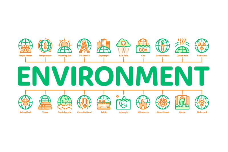 environmental-problems-minimal-infographic-banner-vector