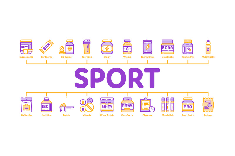 sport-nutrition-cells-minimal-infographic-banner-vector