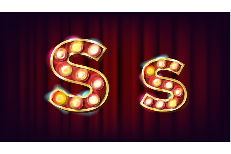 s-letter-vector-capital-lowercase-font-marquee-light-sign-retro-shine-lamp-bulb-alphabet-3d-electric-glowing-digit-vintage-gold-illuminated-light-carnival-circus-casino-style-illustration