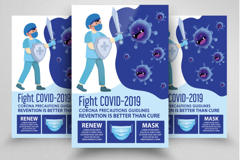 fight-covid-2019-campaign-flyer-poster