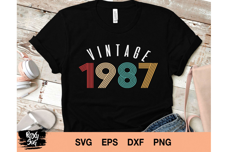 Vintage 1987 svg, vintage birthday svg, 1987 Clipart By Lovely Graphics ...