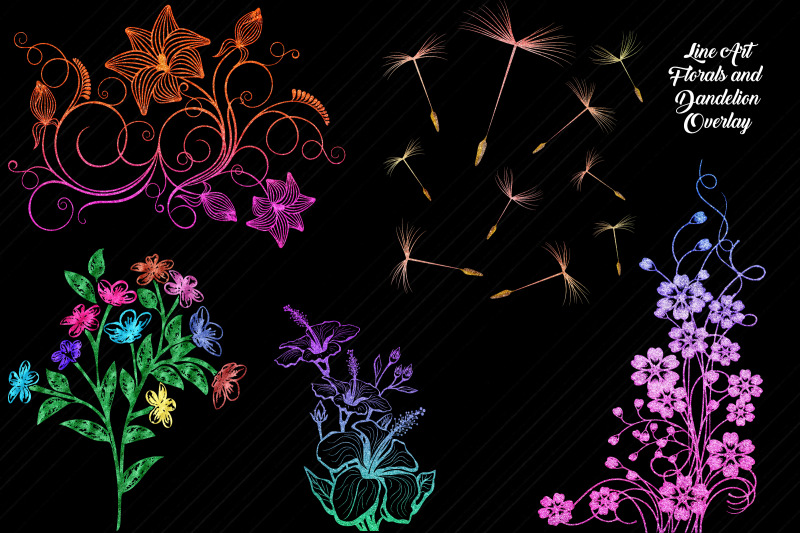 glitter-florals-and-borders-clip-art