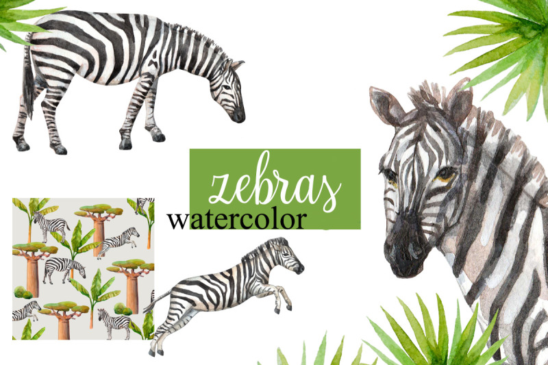 watercolor-zebras-and-plants