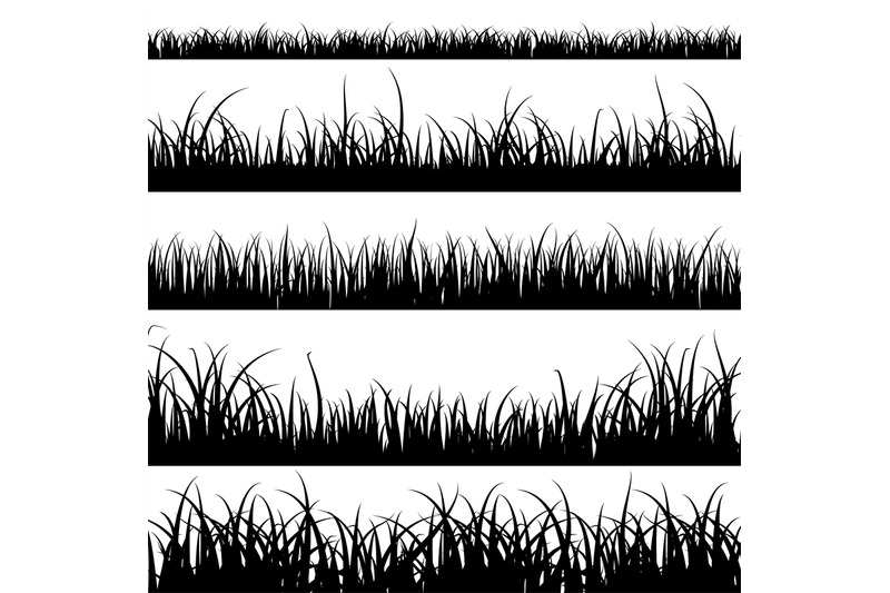 grass-silhouettes-panorama-black-plants-like-fresh-cane-or-weeds-on-p