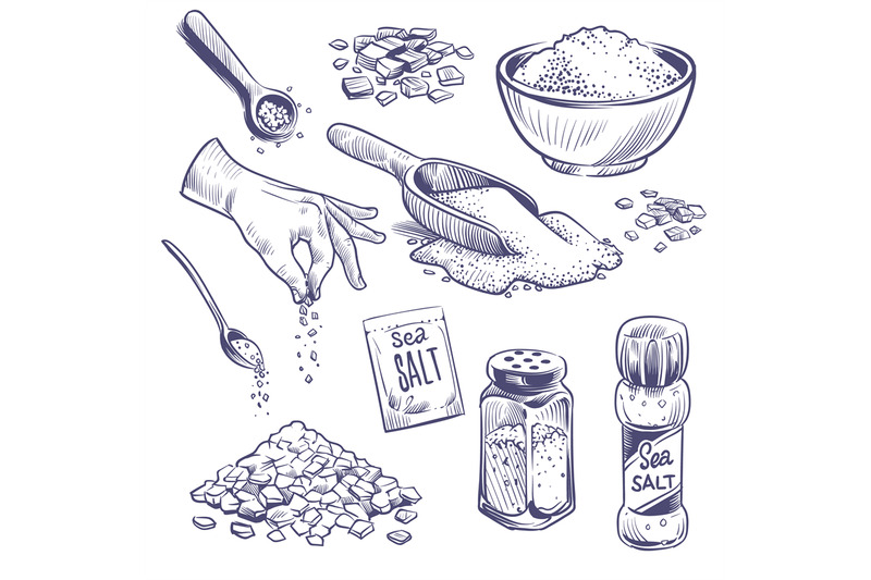 sketch-sea-salt-hand-drawn-spice-seasoning-packaging-glass-bottles