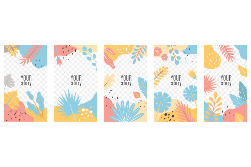 stories-social-networks-posts-floral-cover-design-frame-with-tropica