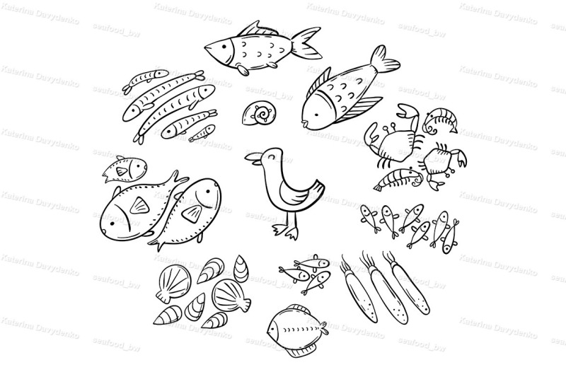 set-of-cartoon-seafood-or-ocean-animals