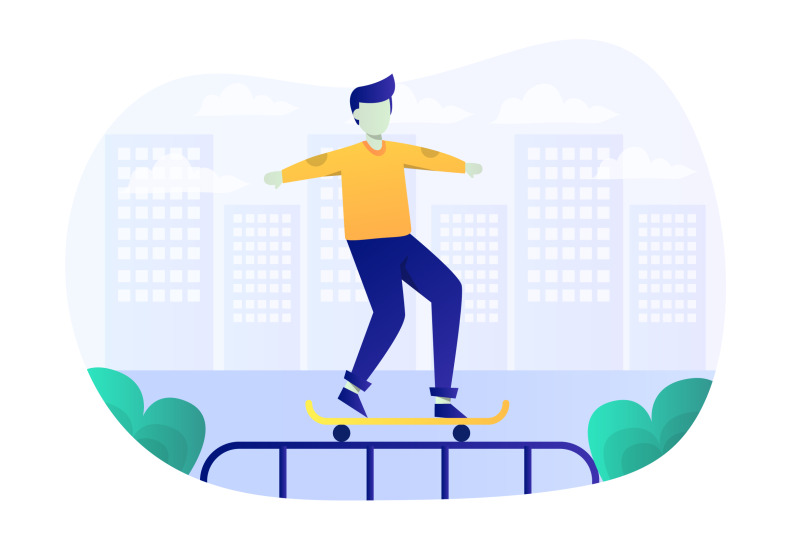 skateboarding-flat-illustration