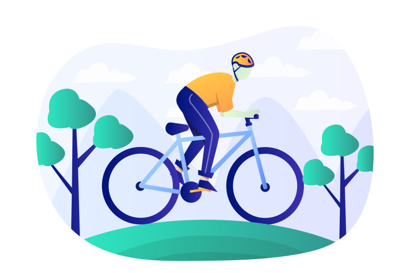 mountain-bike-flat-illustration