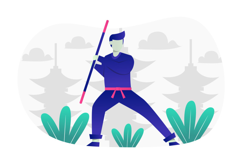 ninja-concept-flat-illustration