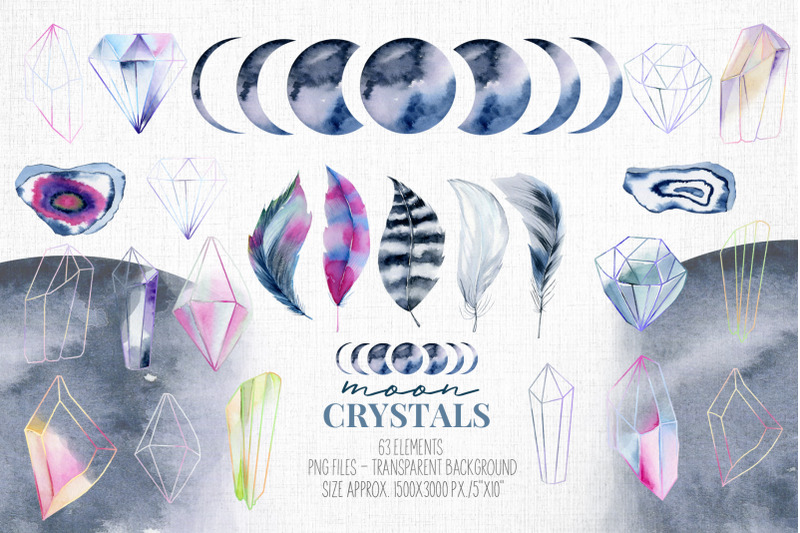 moon-crystals-watercolor-clipart