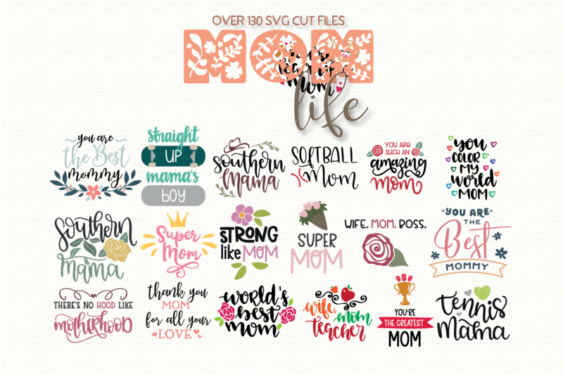 Download The Mom Life SVG Bundle By LoveSVG | TheHungryJPEG.com