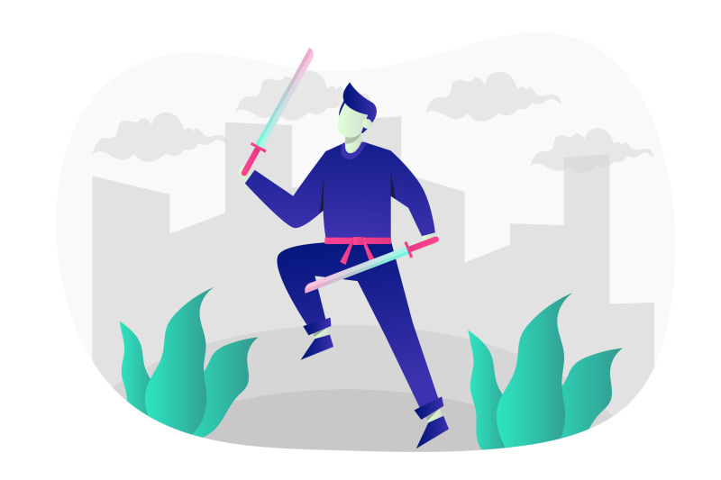 ninja-katana-flat-illustration