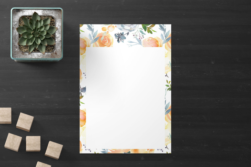 watercolor-floral-printable-stationery-lined-digital-note-paper