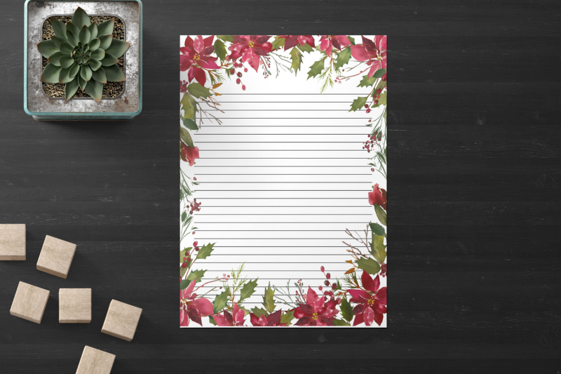 christmas-printable-stationery-lined-digital-note-paper