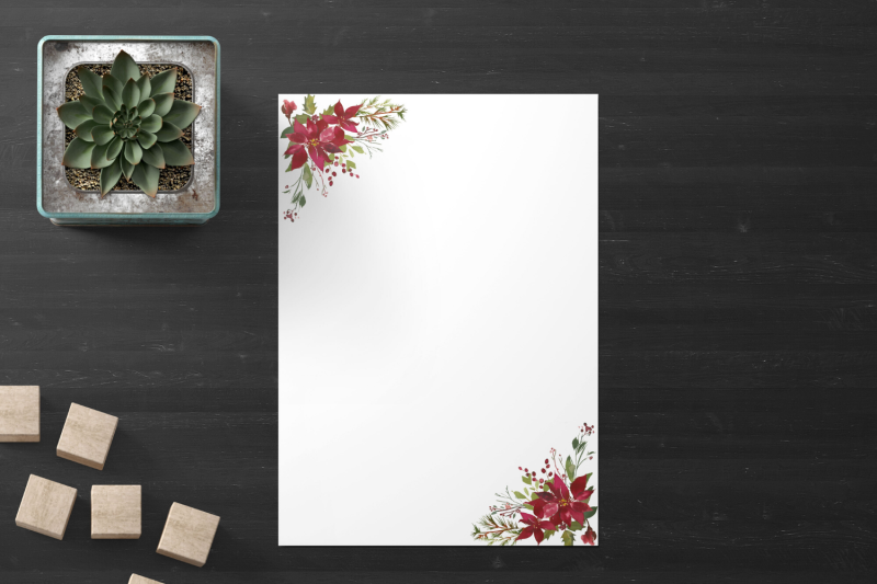 christmas-watercolor-floral-stationery